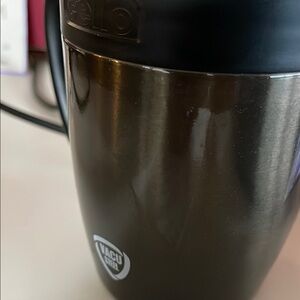 Yeti Black and Silver Travel Mug